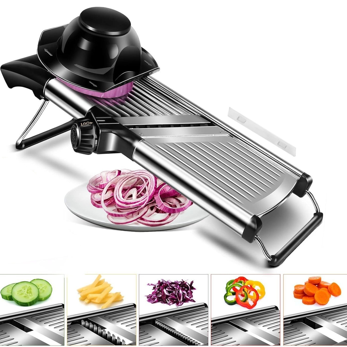 Stainless Steel Chopper Set Mandolin Grater Slicer Cut Resistant Gloves - Image 5