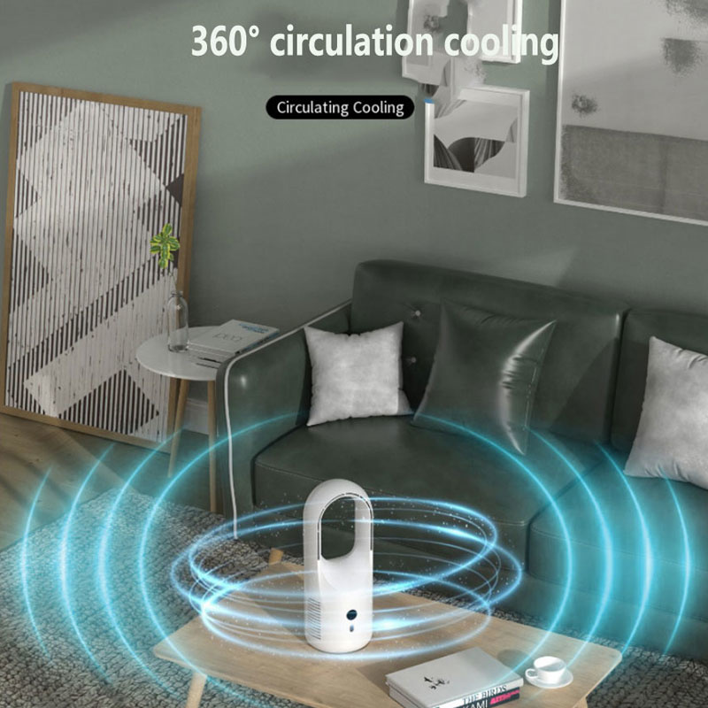 Electric Bladeless Fan Cooler Desktop Portable Usb Rechargable Air Cooling Fan Wireless Led Display Silent 360 Circulation - Image 7