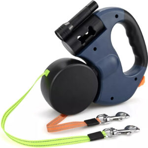 Retractable Lead Leash Double  Dual Doggie 2 Dog 50 Pounds For Pet