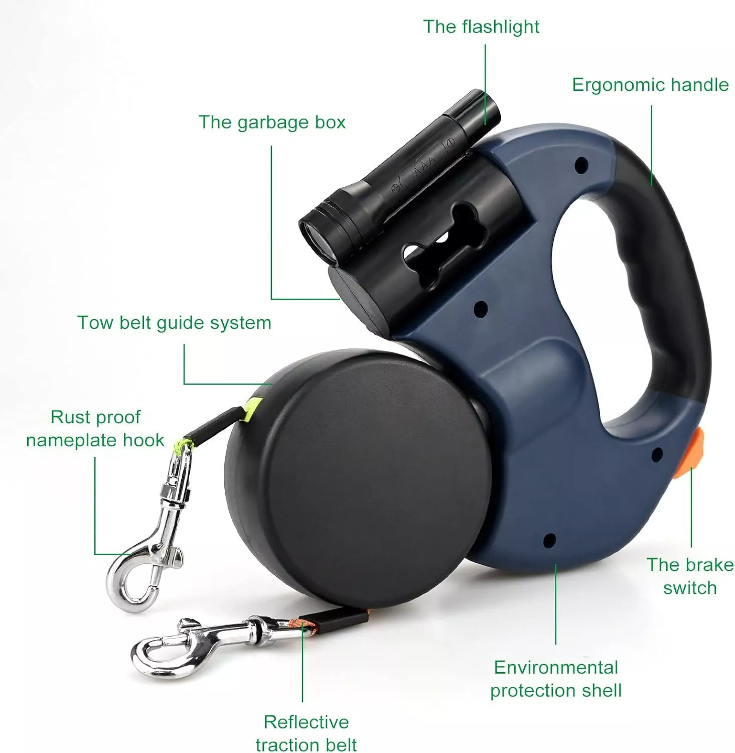 Retractable Lead Leash Double Dual Doggie 2 Dog 50 Pounds For Pet - Image 2