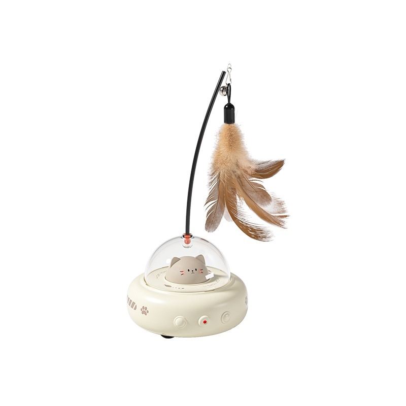 Smart Teaser Cat Toy Electric UFO Cat Teaser Stick With Bell Training Pet Toys Replaceable Feather Interactive Cat Supplies Pet Supplies Pets Products - Image 8