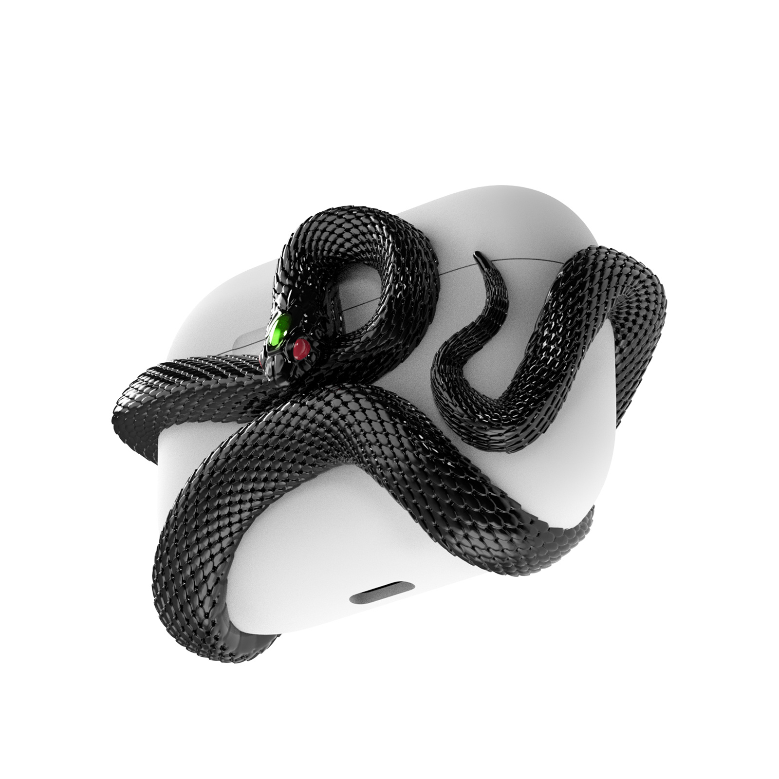 Creative Horrible Snake Wireless Earphone Case Headset Protective Case Silicone Case Earphone Case Cover Early Halloween - Image 6