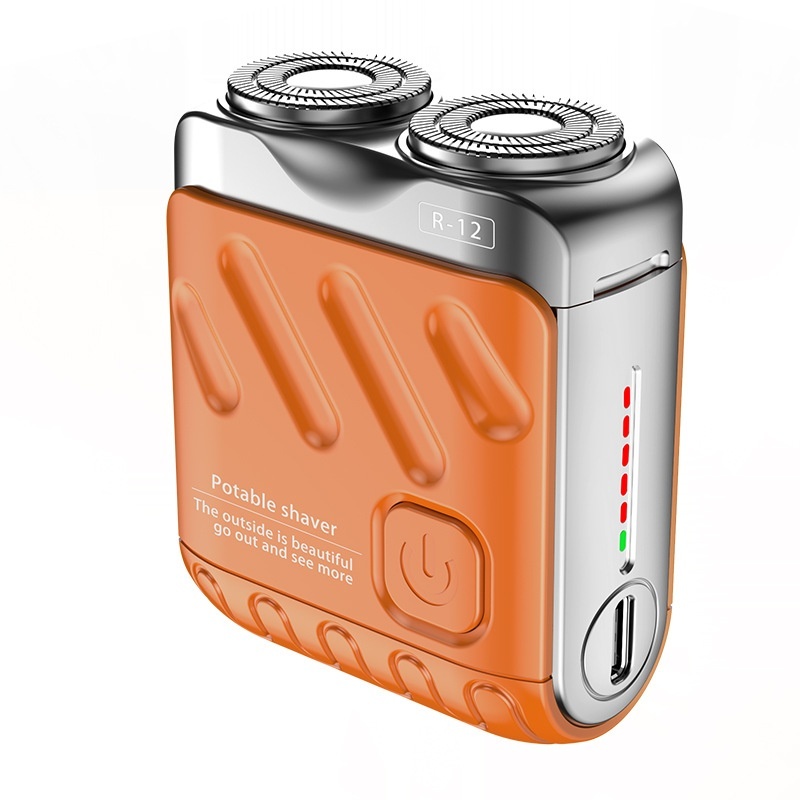 Portable Rotary Dual Ring Electric Shaver Men Travel Mini Shaver Double Floating Magnetic Blade Head Rechargeable Pocket Razors - Image 7