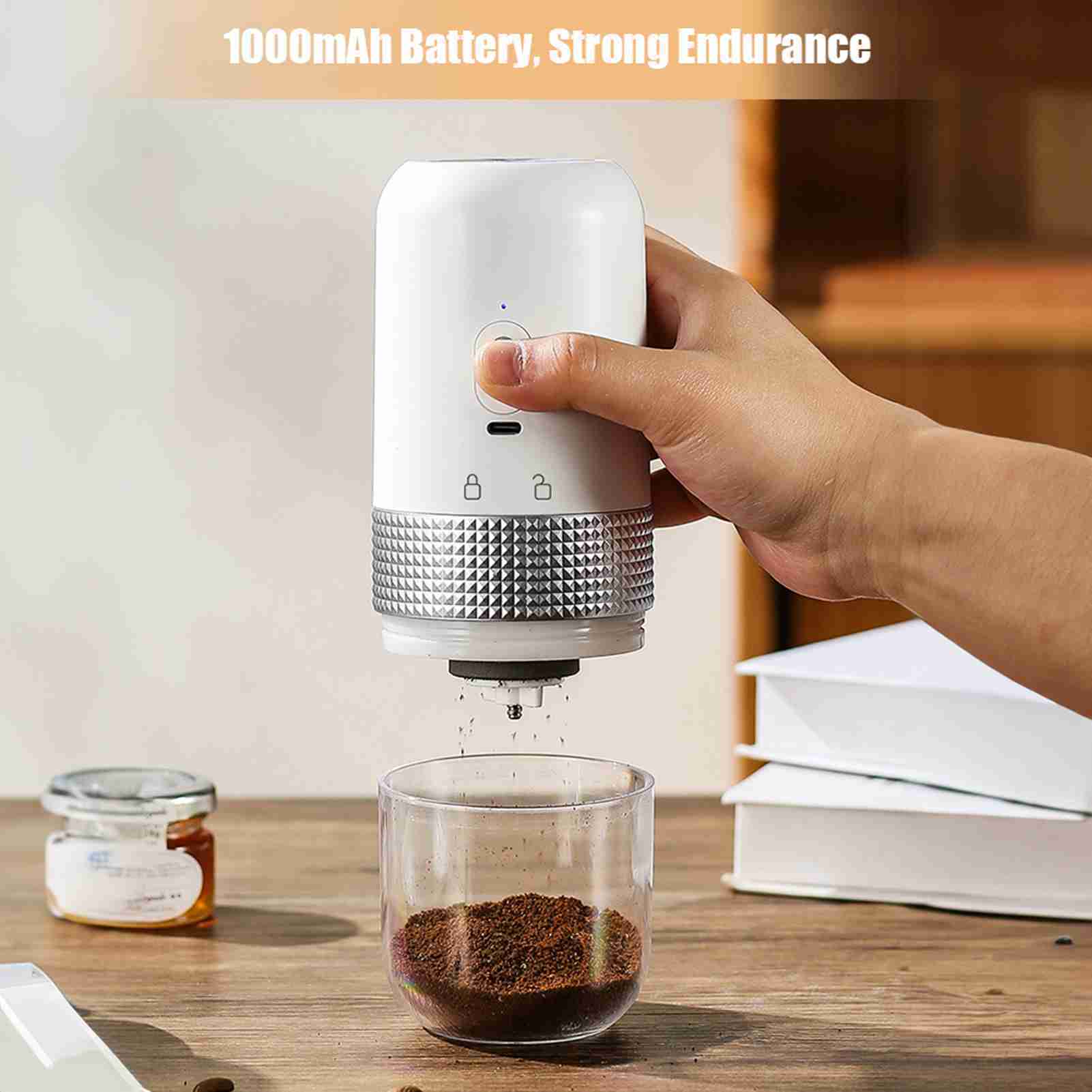 Coffee Grinder Adjustable Grinding Auto Stop USB Rechargeable Electric Coffee Bean Grinder For Household - Image 7