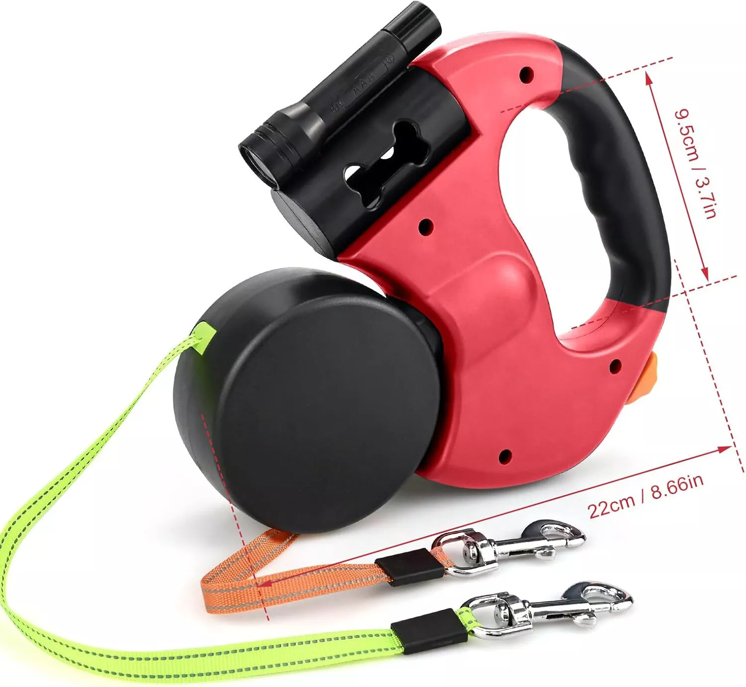 Retractable Lead Leash Double Dual Doggie 2 Dog 50 Pounds For Pet - Image 10