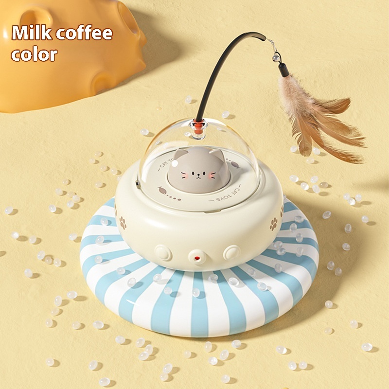 Smart Teaser Cat Toy Electric UFO Cat Teaser Stick With Bell Training Pet Toys Replaceable Feather Interactive Cat Supplies Pet Supplies Pets Products - Image 3