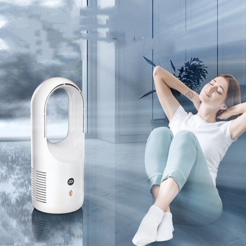 Electric Bladeless Fan Cooler Desktop Portable Usb Rechargable Air Cooling Fan Wireless Led Display Silent 360 Circulation - Image 8