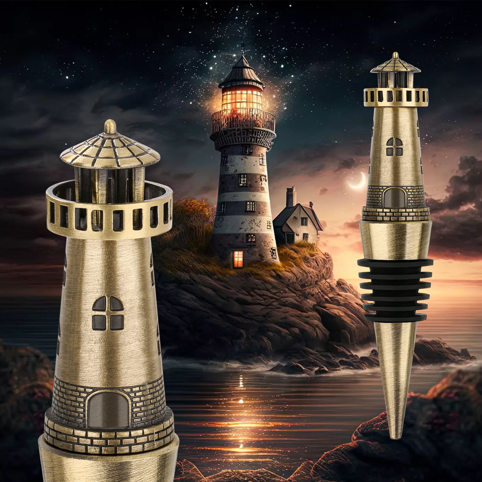 Creative Lighthouse Wine Stopper, Seals The Aroma Of Wine, Protects High-quality Wine, And Serves As A Premium Tool For Wine Preservation. - Image 2