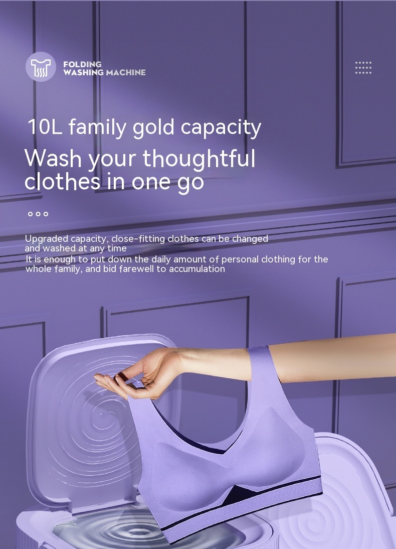 Plastic Folding Washing Machine Automatic Washing Underwear Panty Socks Baby Pet Clothes Dormitory Washing Integrated - Image 8
